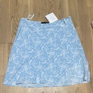 Cotton Candy Light Blue Paisley Mini Skirt